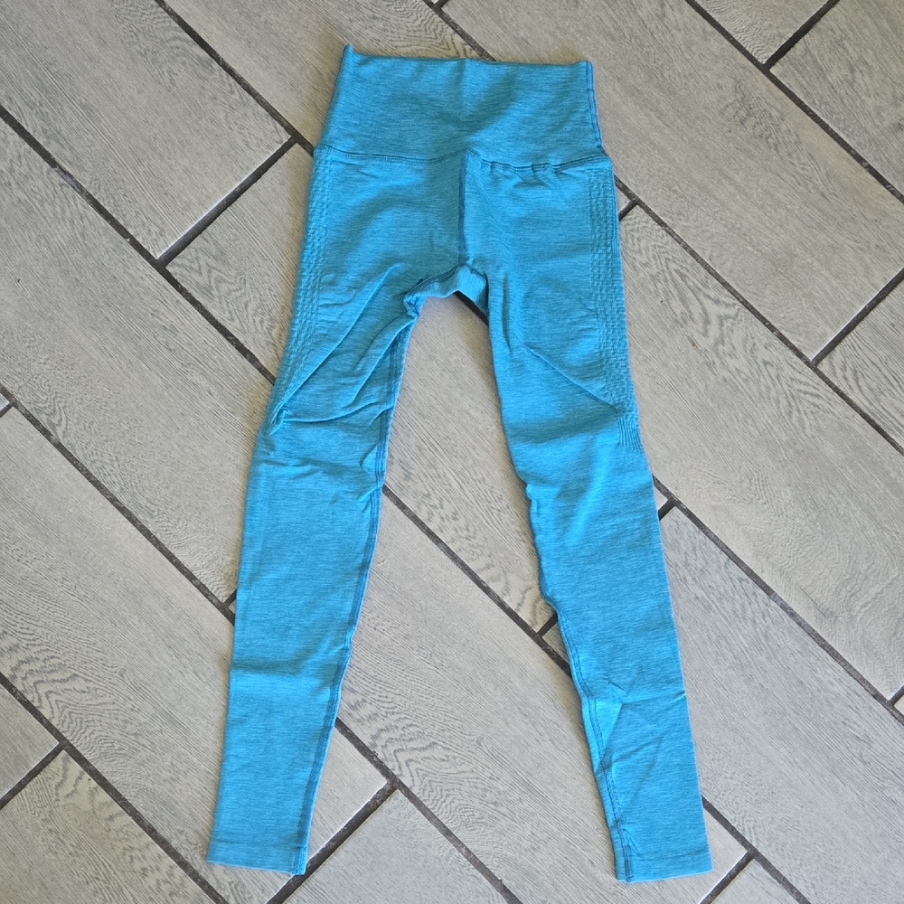 NWT Alphalete Ocean Blue High-Waisted Seamless Leggings act10-14